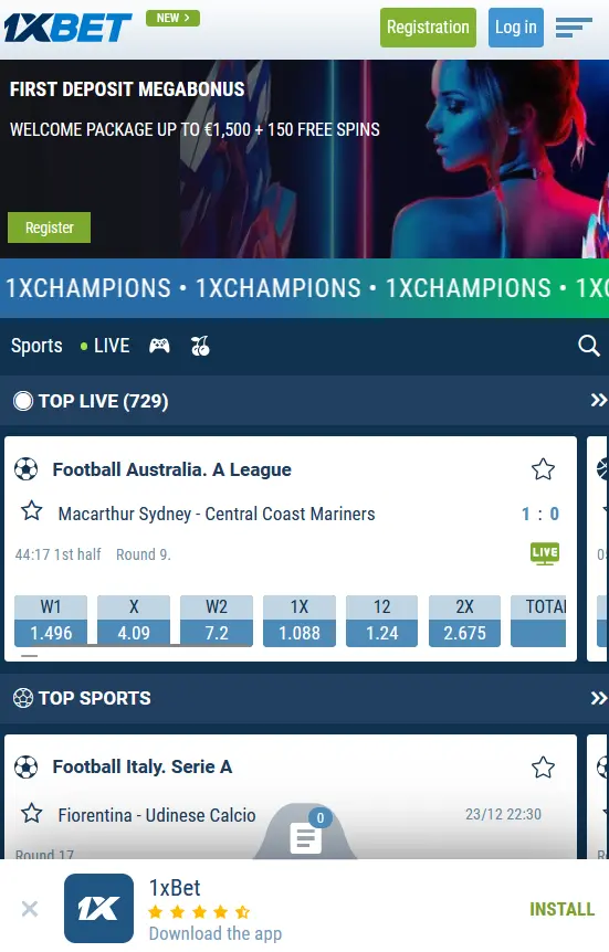 1xBet app for Android