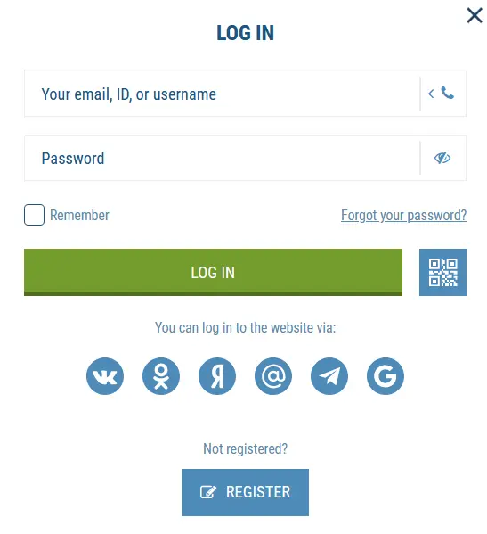Authorization procedure via the application - 1xBet Authorization procedure via the application - 1xBet