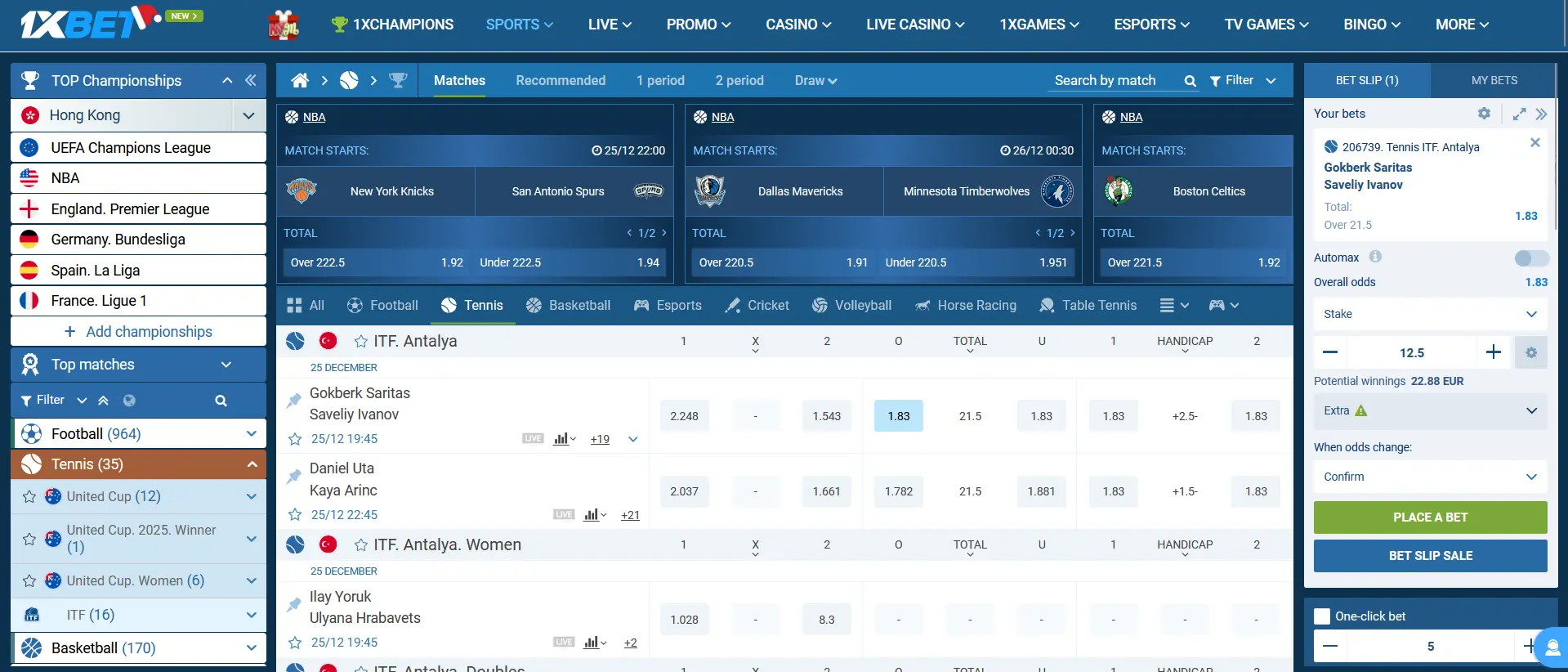 Which tennis bets are available at 1xBet Which tennis bets are available at 1xBet