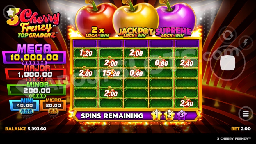 3 Cherry Frenzy Feature Buy Options