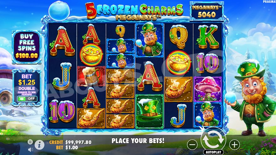 Megaways slot game set in a winter Irish landscape.