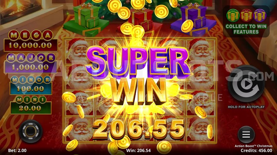 Big win in Action Boost Christmas slot.