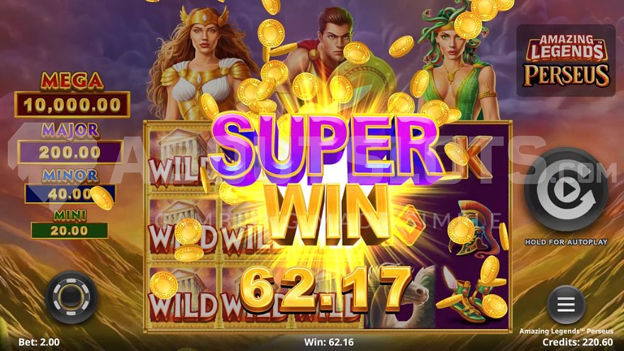 A win of 31.08 times the bet in Amazing Legends Perseus.