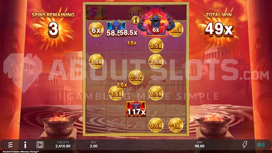 Ancient Fortunes Minotaur Rising Ultra Link&Win Feature.