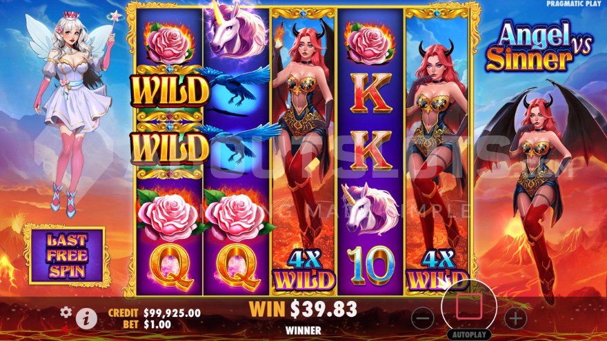 Free Spins bonus game featuring two expanded wild symbols with multipliers.
