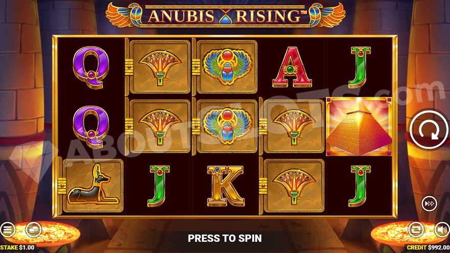 Egyptian themed slot machine game.