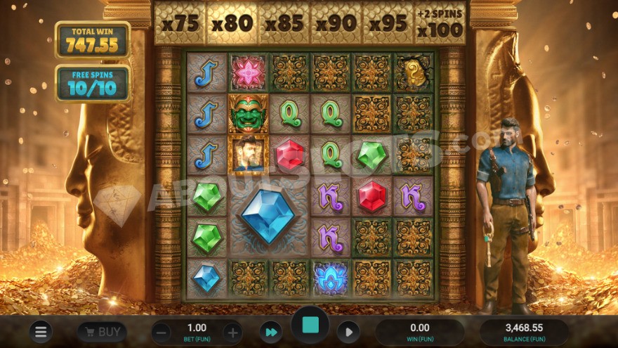 Super free spins feature with a current win multiplier of 80x.