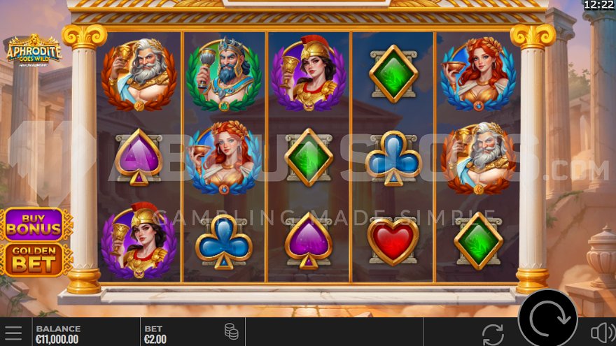 Greek themed slot machine base game