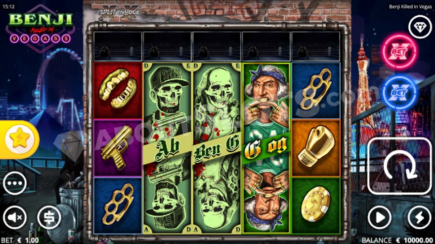 Base game showing iconic Las Vegas buildings in the background.