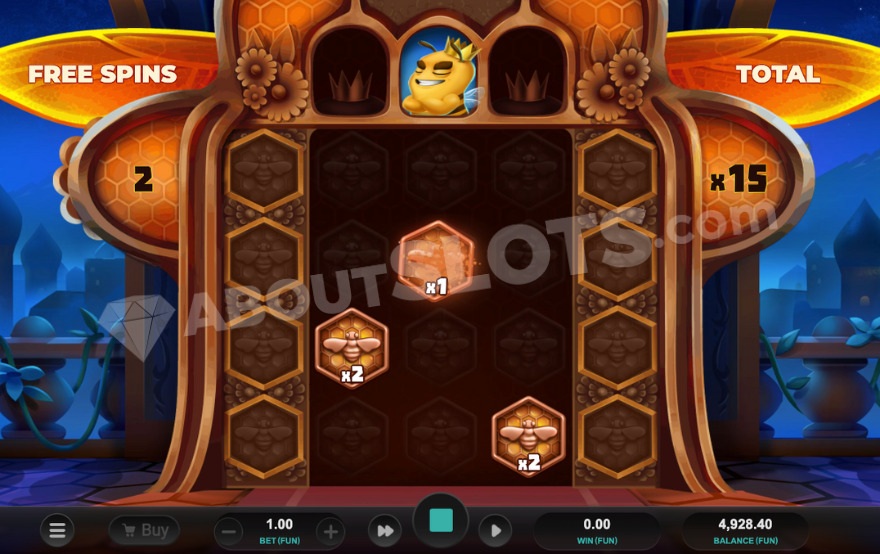 Bonus game with the Prince Bee collector visible at the top.