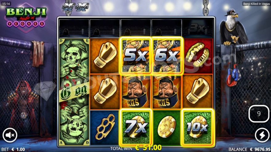 B.I.G Vegas$ Spins bonus game with four overlay multipliers.