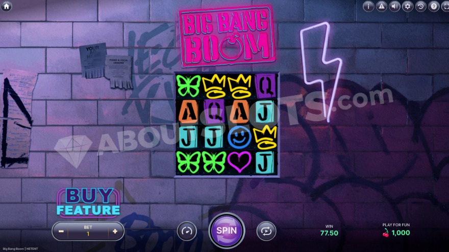 Base game with graffiti background.