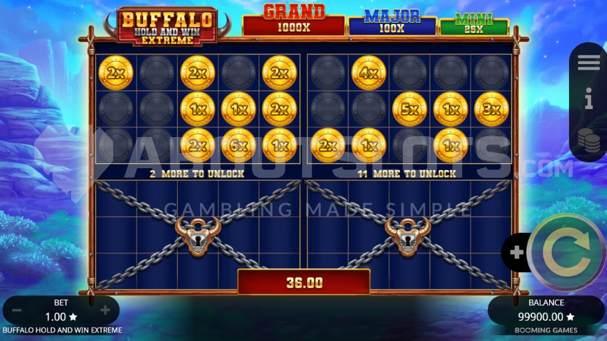 Buffalo Hold & Win Extreme 2 unlocked grids