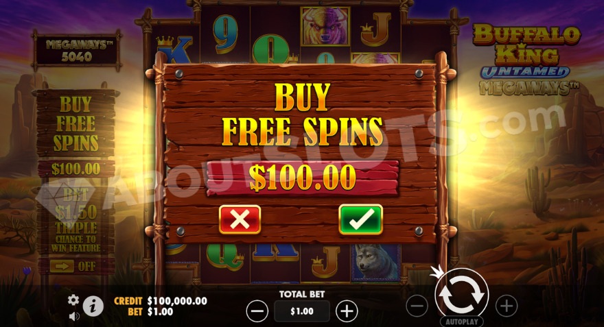 Feature Buy option with the ability to instantly purchase free spins.