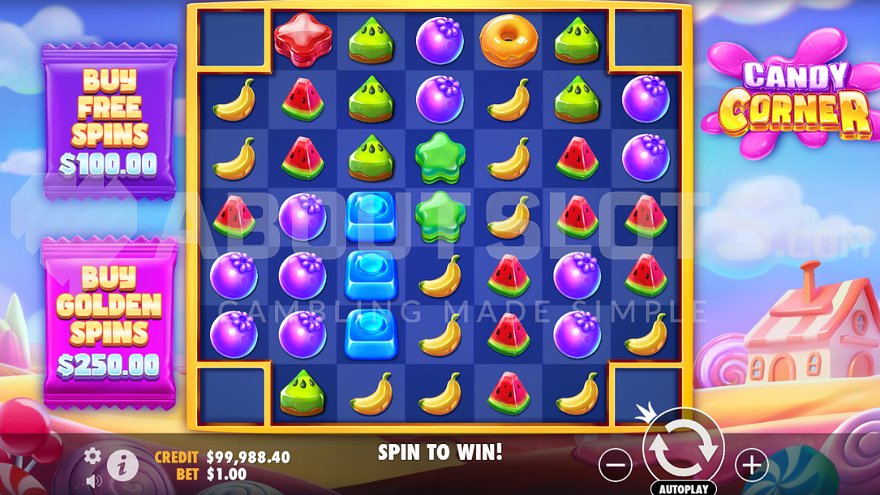Candy Corner slot game interface.