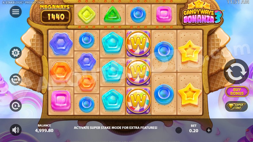 Six Megaways reels made of waffles.