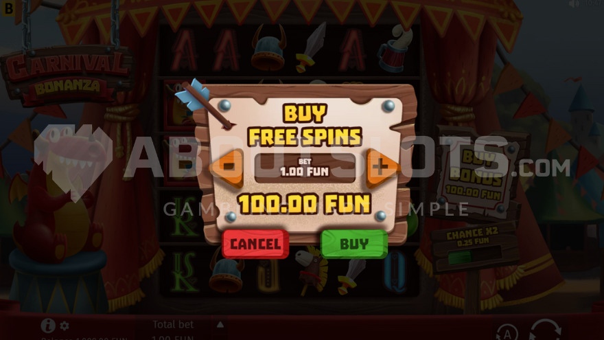 Bonus Buy Feature in Carnival Bonanza Slot