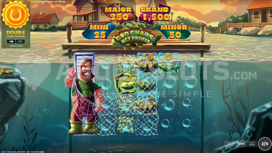 Wild Fisherman catching Cash Fish symbols