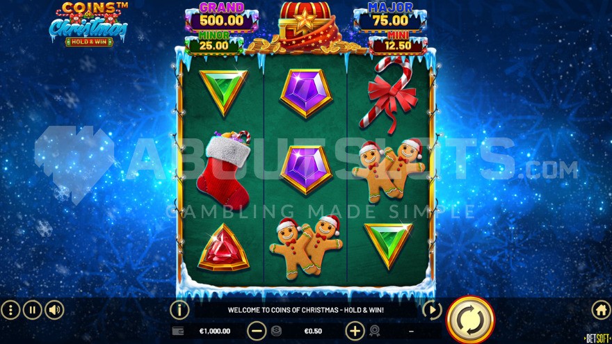 3X3 Game Grid in Coins of Christmas: Hold & Win
