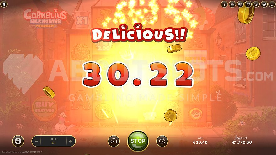 Cornelius Milk Hunter Megaways Win Example