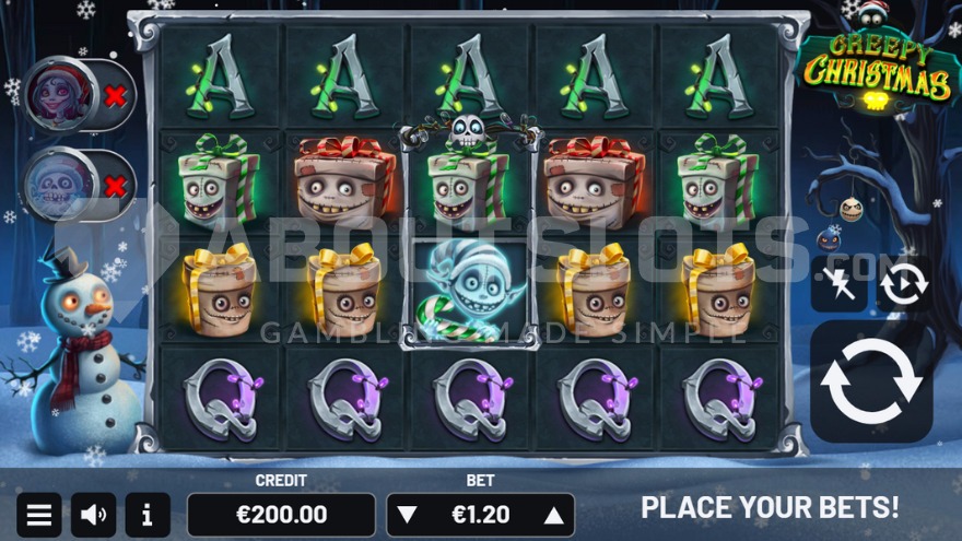 5X3 Game Grid in Creepy Christmas Slot