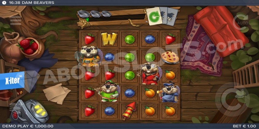 Dam Beavers Slot Gameplay View