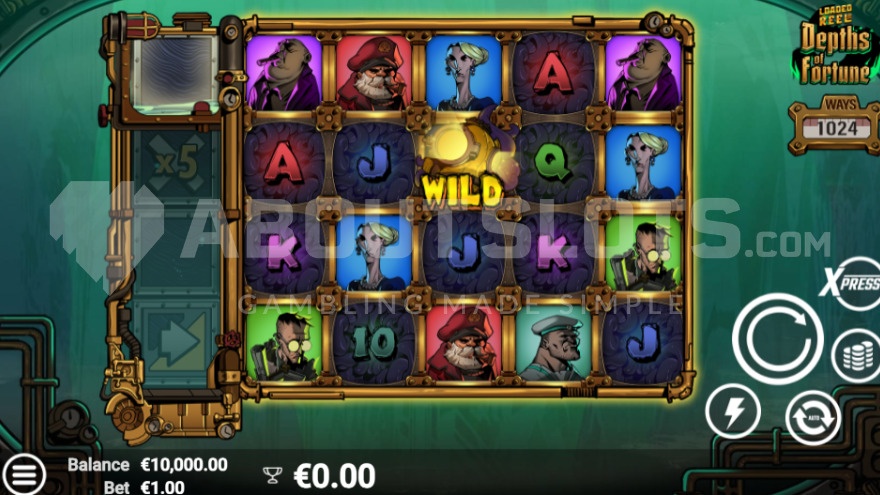 Wild Symbol on 3rd Reel in Depths of Fortune Slot