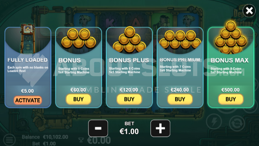 Feature Buy Options in Depths of Fortune Slot
