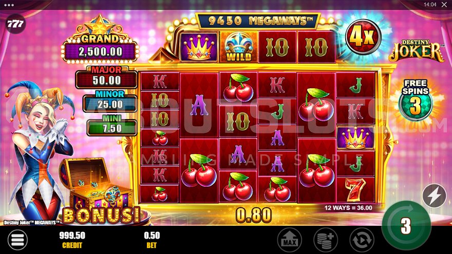 Small win in Free Spins.