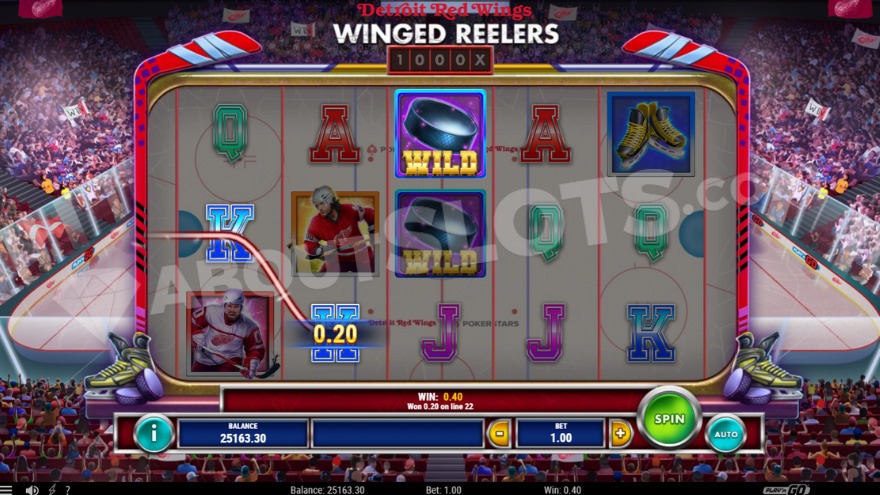 Two Wild symbols on the central reel, showing a puck.