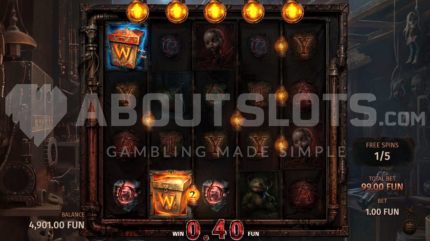 Dreadworks free spins win.