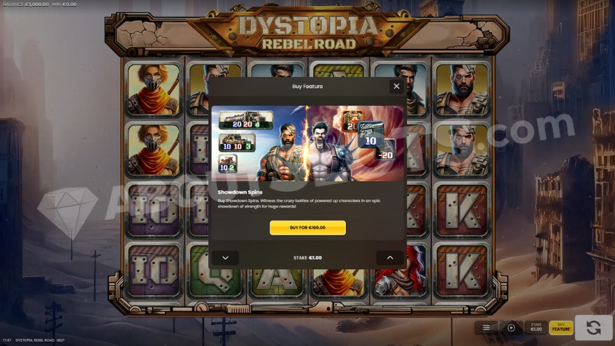 Dystopia Rebel Road Feature Buy option with one option to choose from.
