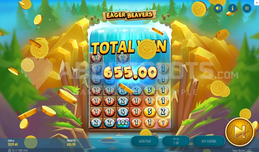 Cash Bonus Game with a total win of 655X.