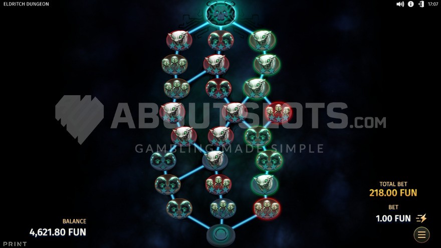 Battle map showcasing the player's progression.