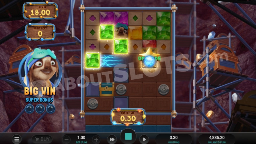 Dig Bonus with Chip to the left of the reels.