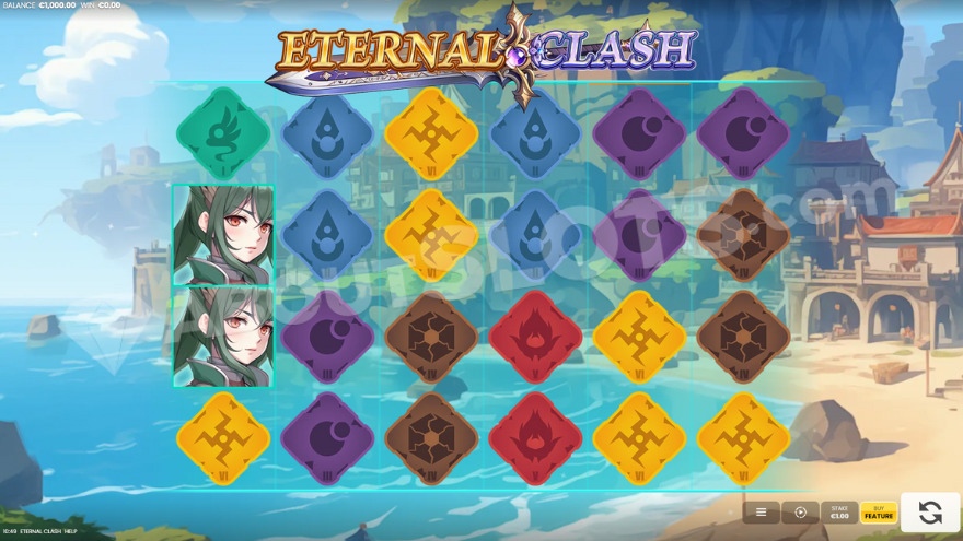 Base game showcasing a serene beach backdrop.