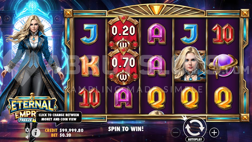 5-reel slot machine gameplay.
