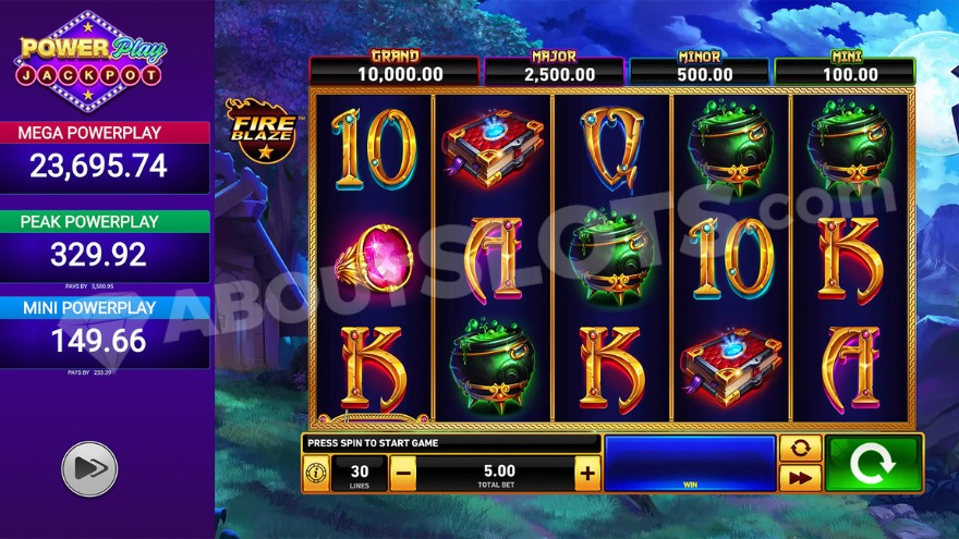 Fire Blaze Blue Wizard Powerplay Jackpot Slot