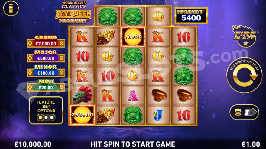 Base game with jackpots displayed on the left.