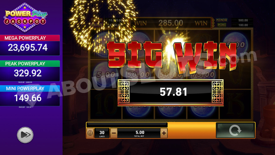 Fire Blaze Blue Wizard Powerplay Jackpot Wild Symbol