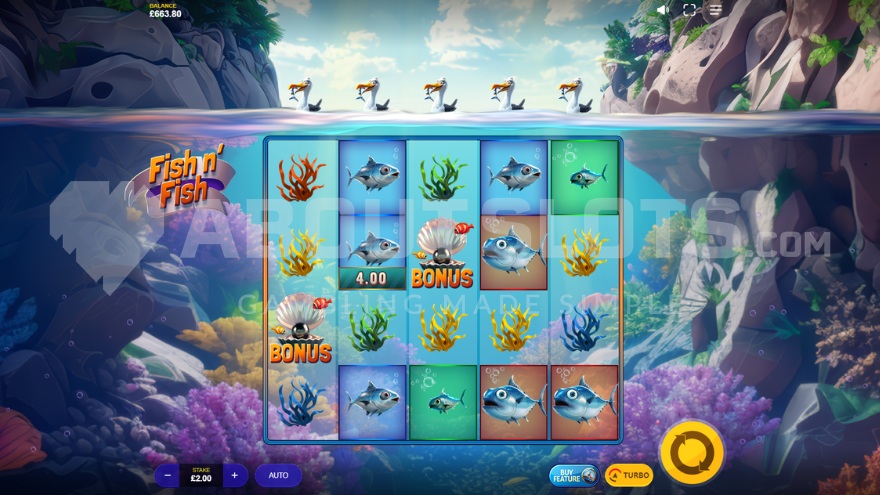 Fish n' Fish Base Game Screenshot showcasing a vibrant reef setting.