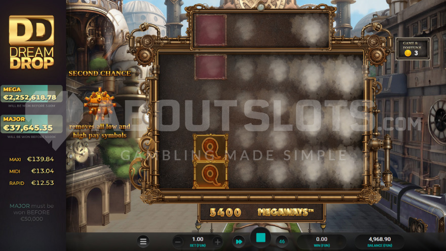 Base game with bomb symbols activated.