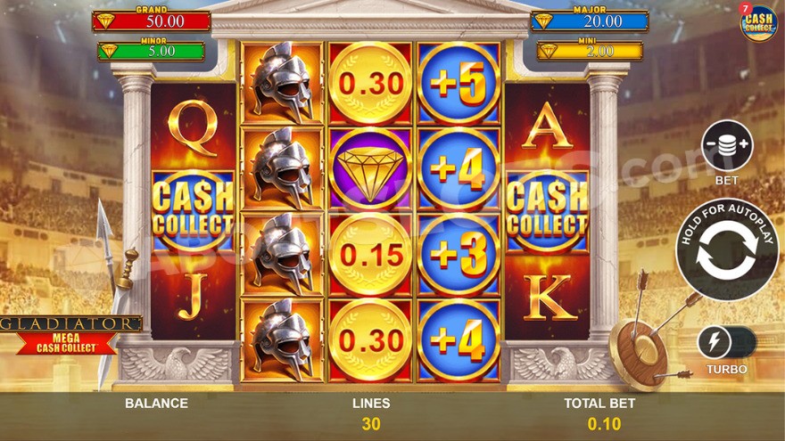 Gladiator Mega Cash Collect Slot Features