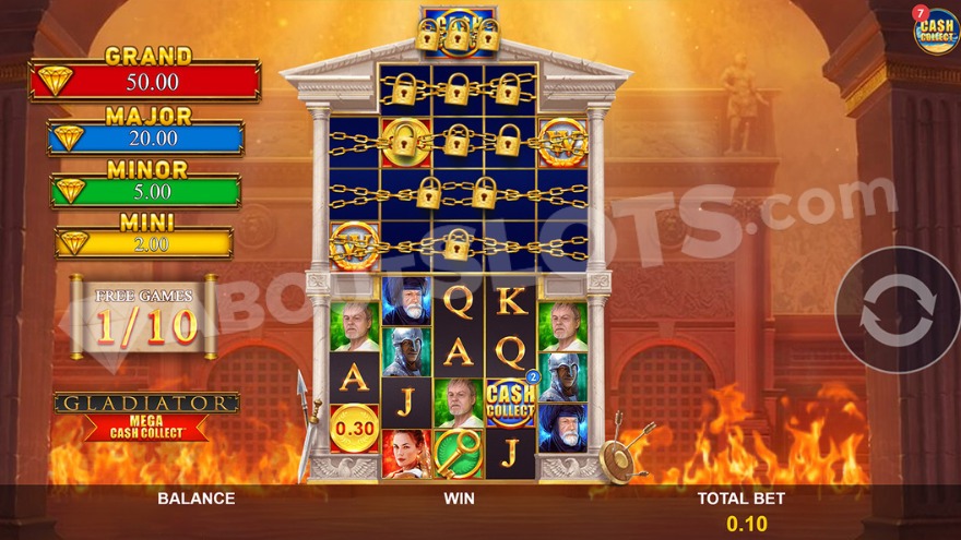 Random Coin Feature in Gladiator Mega Cash Collect