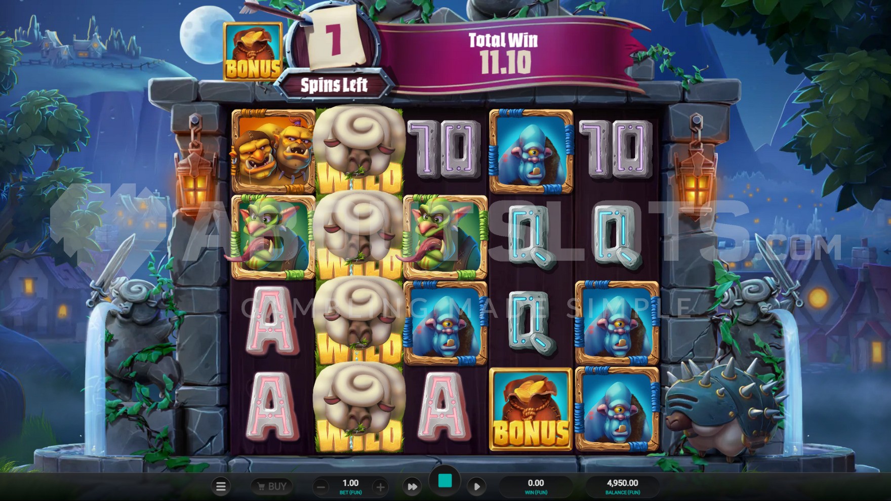 Expanded Wild Symbol in Giants & Sheep