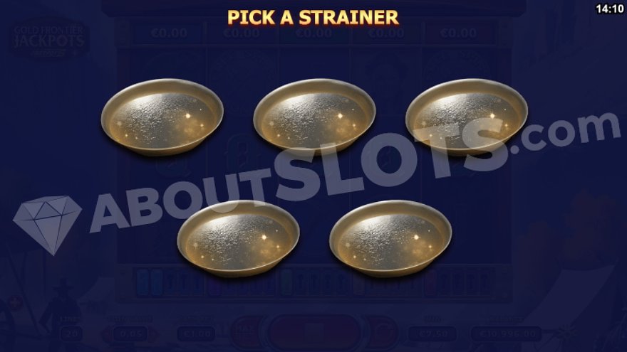 Gold Frontier Jackpots Fastpot5 Scatter and Pick & Click features.