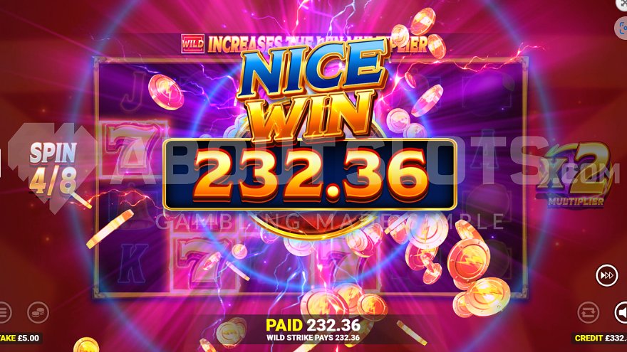 Winning free spins in Gold Strike 2 Blueprint Gaming casino slot.