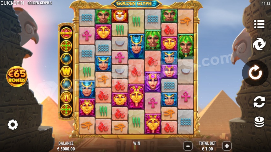 Base game with pyramids in the background.