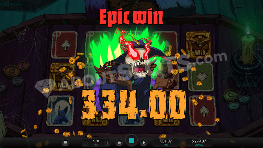 Epic win of 334x is shown.
