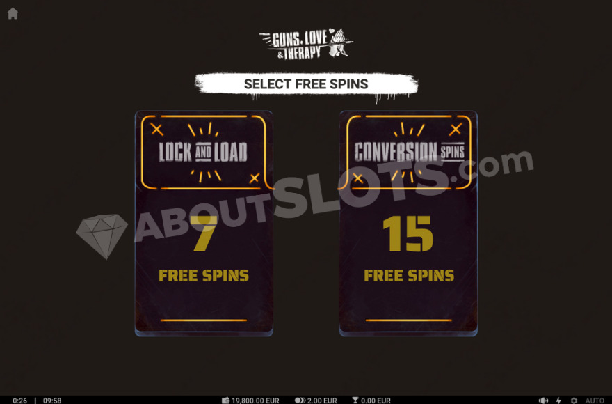 Two bonus game options displayed.